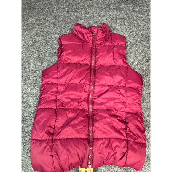 Old Navy Kids Puffer Vest Burgundy Size M(8) Poly Shell & Lining - Picture 9 of 10